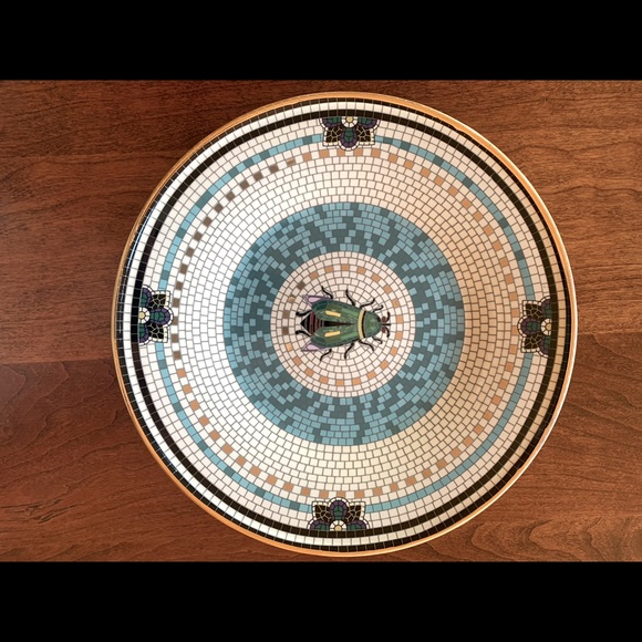 Anthropologie Garden Tile Dessert Plate Beetle Motif - Picture 1 of 2